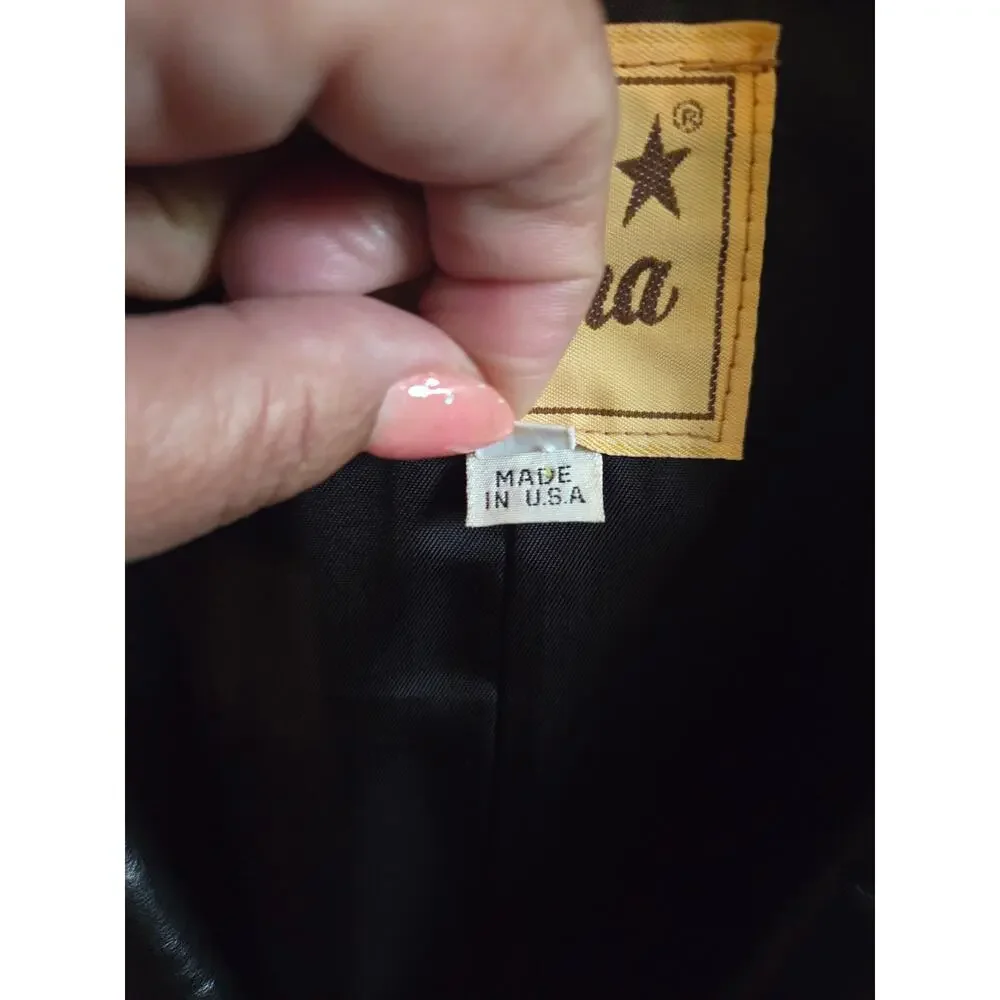 Vintage tony lama leather jacket 11/30/86 original tags.Original receipt.